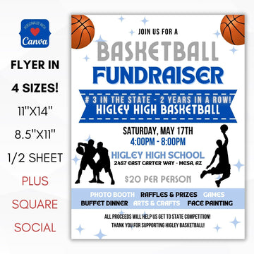 basketball team banquet basketball invite for school athletic fundraising event
